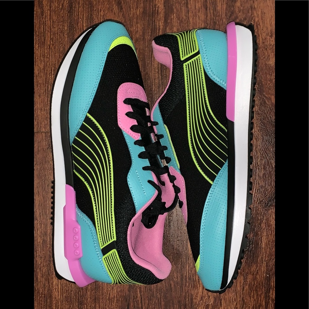 Puma City Rider Neon/Yellow/Pink/Aqua - Men’s Size 10 Excellent Cond 385498-0